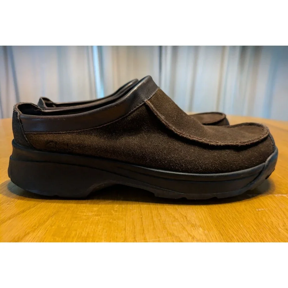 Clarks Mule Clog Womens 8 Brown Suede Slip On Moc Toe Casual Comfort 34391 Nice! - Picture 3 of 10